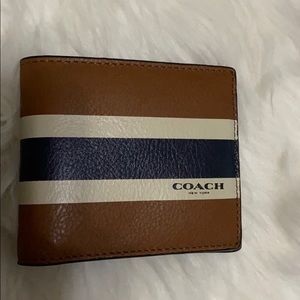 coach man brown wallet F75086